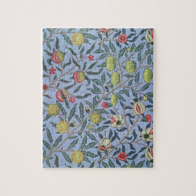William Morris frukt Granatäpple Blå Ornament Pussel (Vertikal)