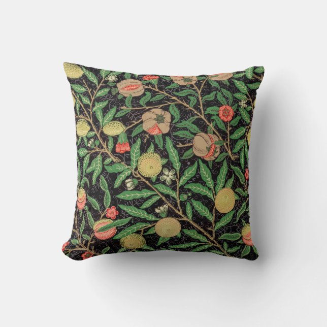 William Morris frukt Granatäpple Blommönster Kudde (Framsida)