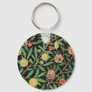 William Morris frukt Granatäpple Blommönster Nyckelring