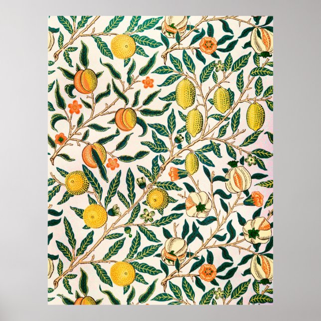 William Morris Frukt Granatäpple Vintage  Poster (Framsidan)