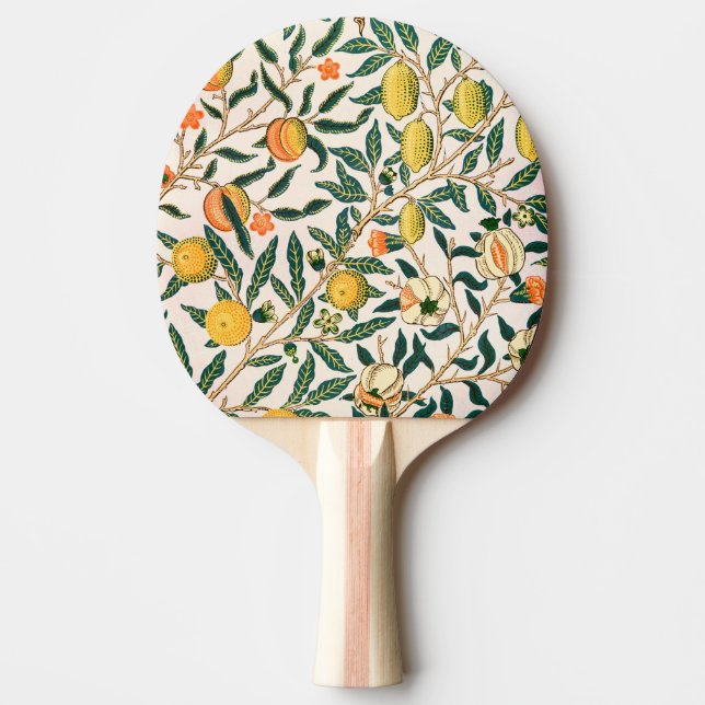 William Morris frukt Granatäpple Vit Ornament Pingisracket (Framsidan)
