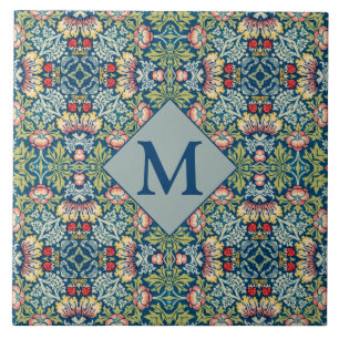 William Morris Geometric Monogrammed Mönster Kakelplatta