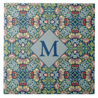 William Morris Geometric Monogrammed Mönster Kakelplatta