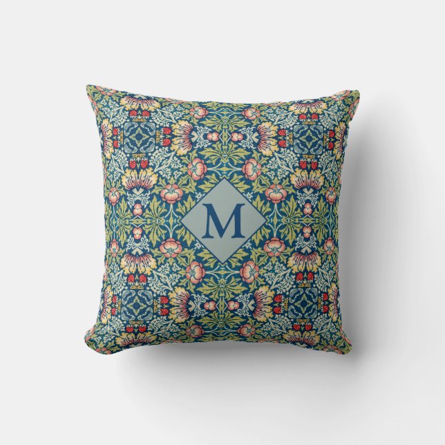 William Morris Geometric Monogrammed Mönster Kudde (Framsida)