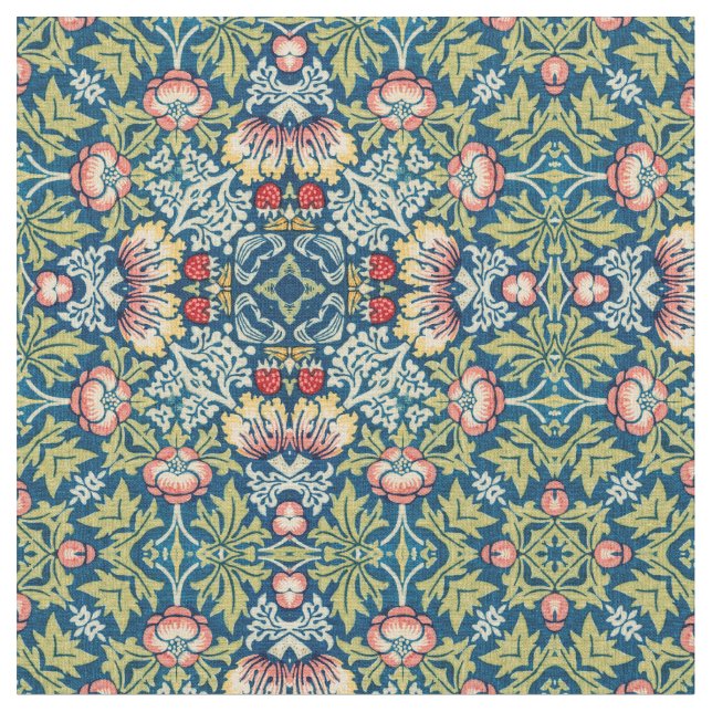 William Morris Geometric Mönster Tyg (Närbild)