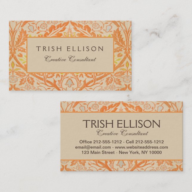 William Morris Golden Bough Tapestry Mönster Visitkort (Fram/baksida)