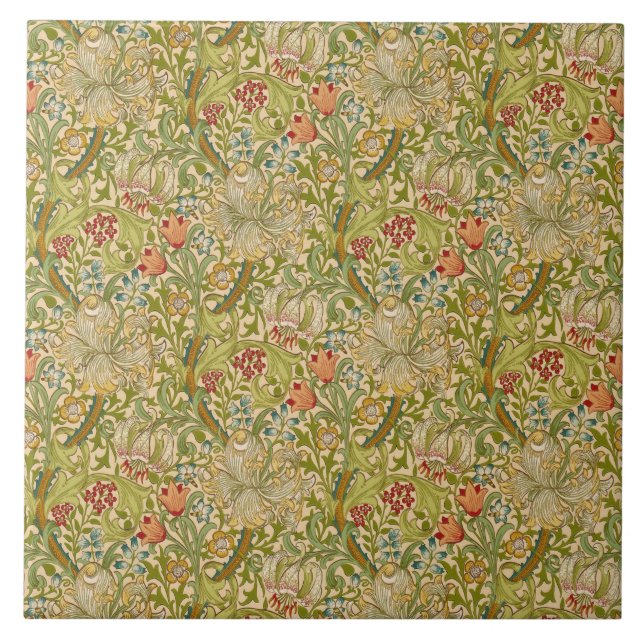 William Morris "Golden Lily" 2 Kakelplatta (Framsidan)