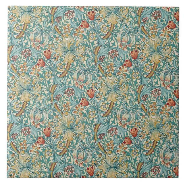 William Morris "Golden Lily" 3 Kakelplatta (Framsidan)