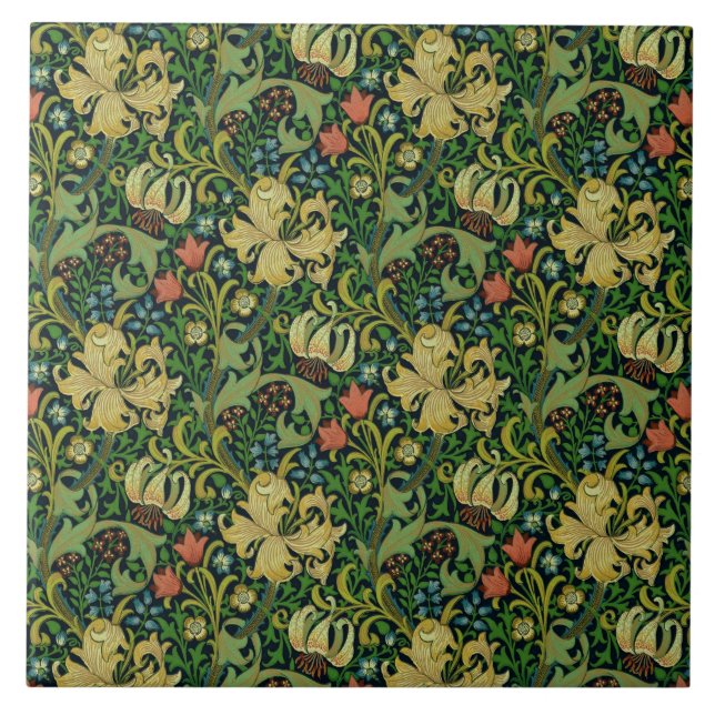 William Morris "Golden Lily" 4 Kakelplatta (Framsidan)