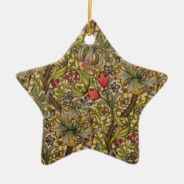 William Morris Golden Lily Antique Julgransprydnad Keramik (Framsidan)