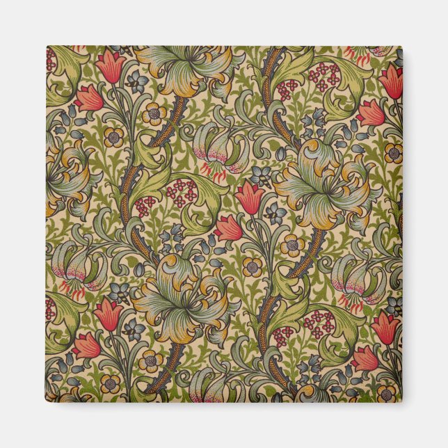 William Morris Golden Lily Antique Magnet (Framsidan)
