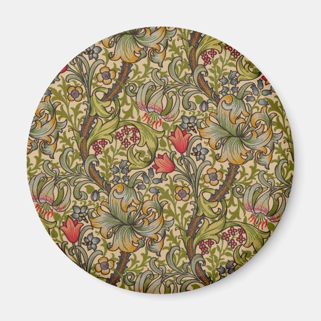 William Morris Golden Lily Antique Magnet (Framsidan)