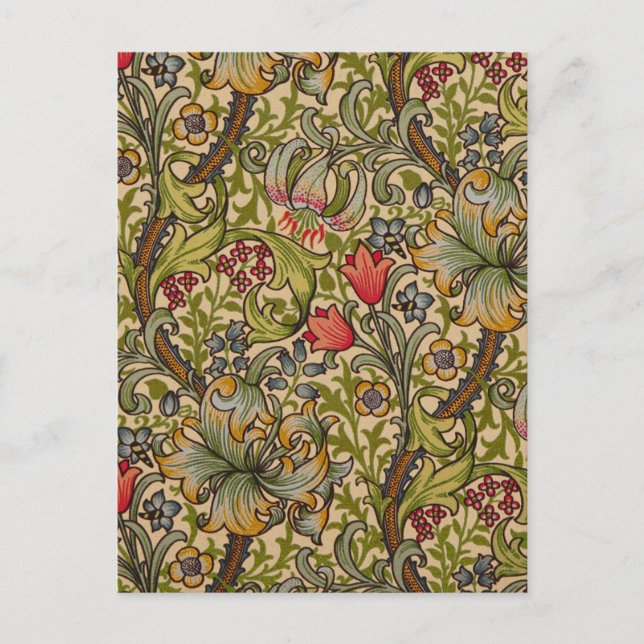 William Morris Golden Lily Antique Vykort (Framsida)