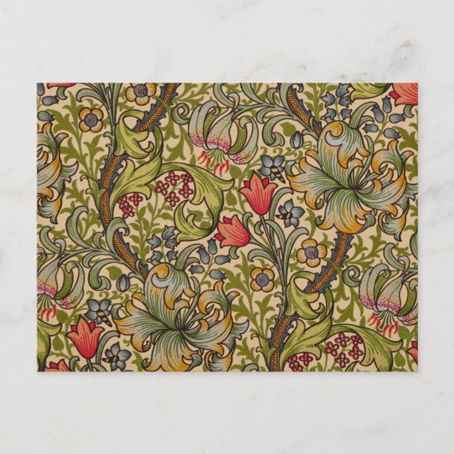 William Morris Golden Lily Antique Vykort (Framsida)