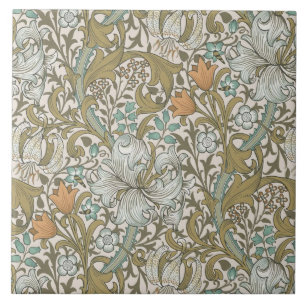 William Morris Golden Lily Blå Guld Klassisk Kakelplatta