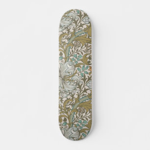 William Morris Golden Lily Blå Guld Klassisk Mini Skateboard Bräda 18,5 Cm