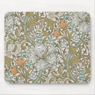 William Morris Golden Lily Blå Guld Klassisk Musmatta