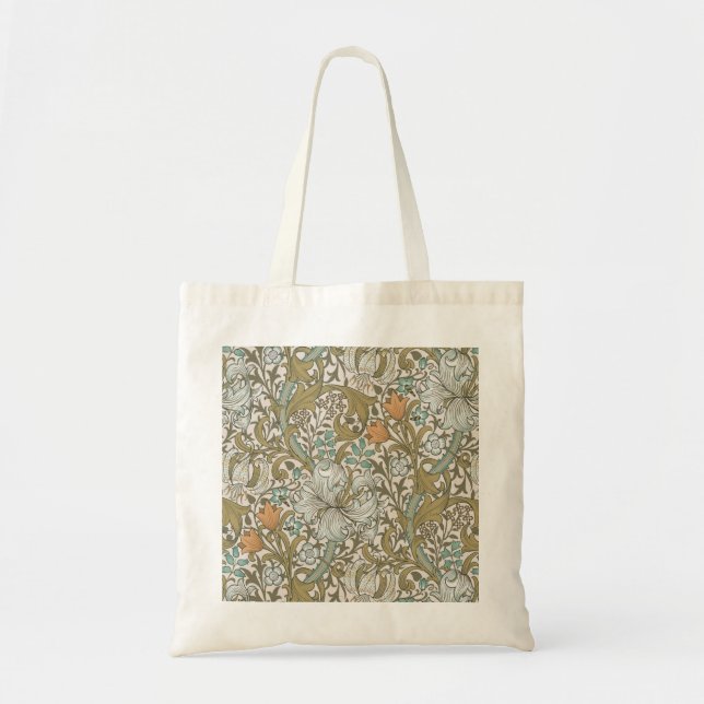 William Morris Golden Lily Blå Guld Klassisk Tygkasse (Framsidan)