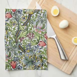 William Morris Golden Lily Blommigt Chintz Mönster Kökshandduk