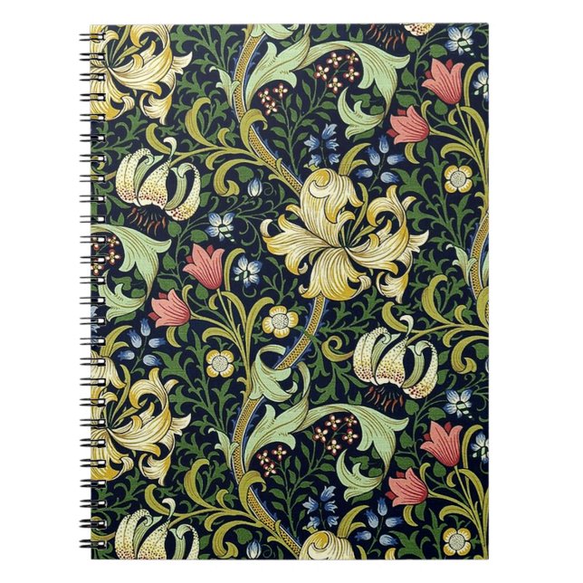 William Morris Golden Lily Blommönster Anteckningsbok (Framsidan)