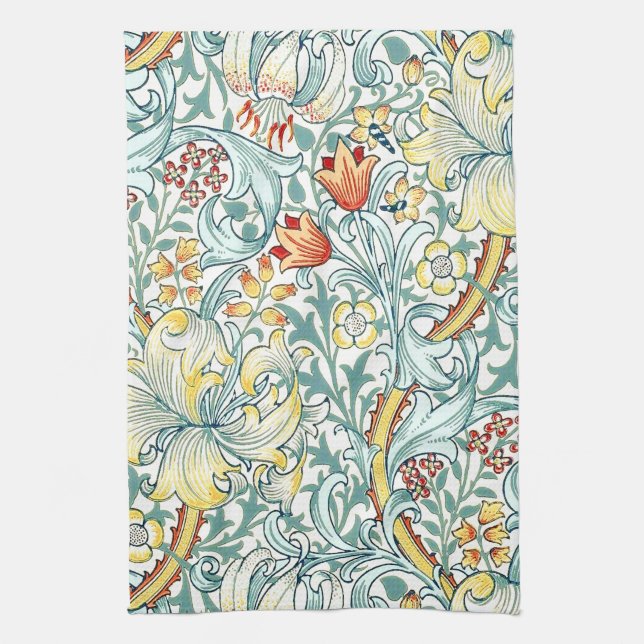 William Morris Golden Lily Blommönster Kökshandduk (Vertikal)