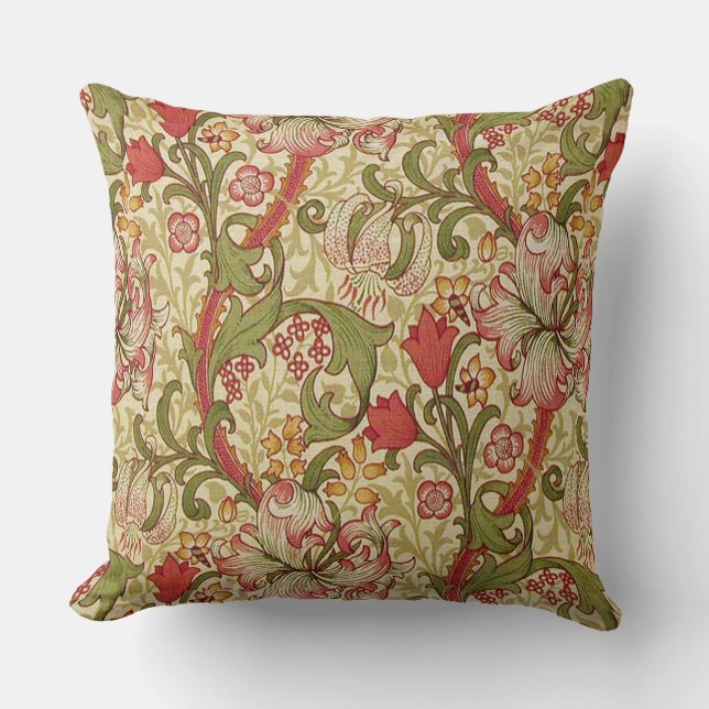 William Morris Golden Lily Blommönster Kudde (Framsida)