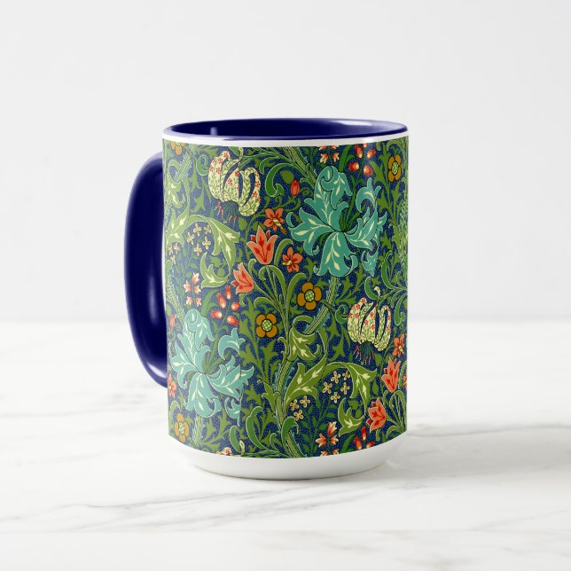 William Morris Golden Lily Blommönster Mugg (Framsida vänster)