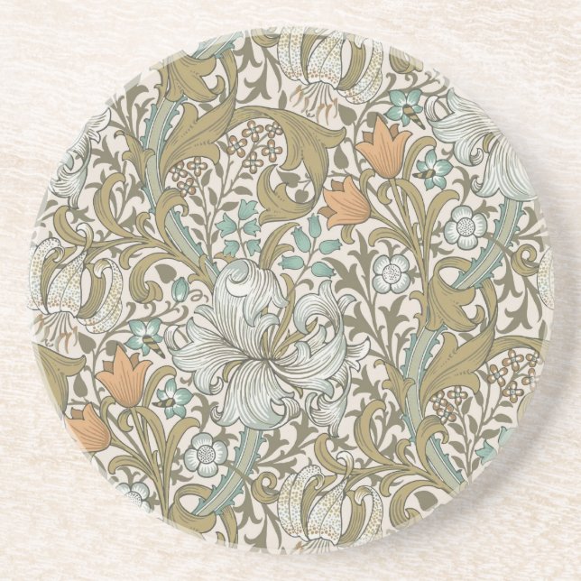 William Morris Golden Lily Blue Guld Classic Underlägg (Framsidan)