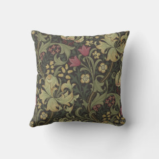 william-morris-golden-lily-charcarbon-black-guld kudde