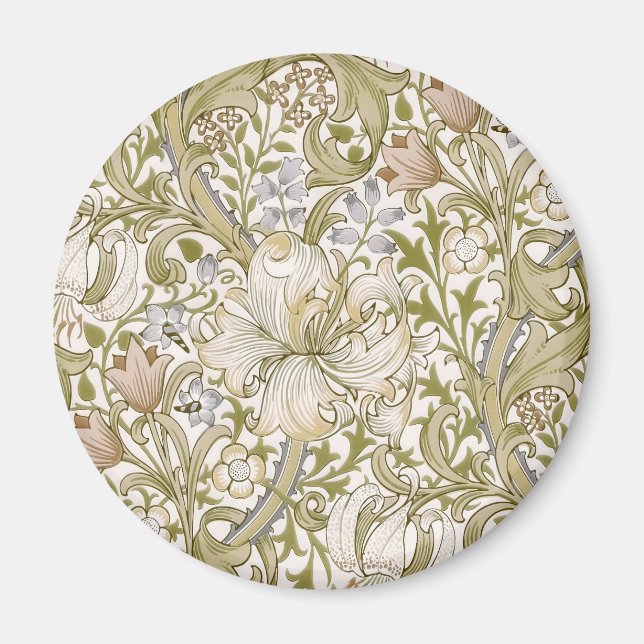 William Morris Golden Lily Garden Flower Classic Magnet (Framsidan)