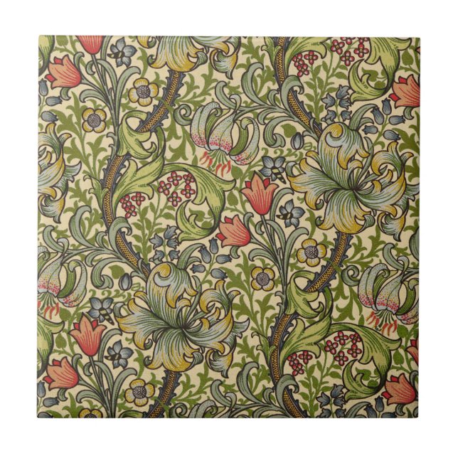 William Morris Golden Lily Kakelplatta (Framsidan)