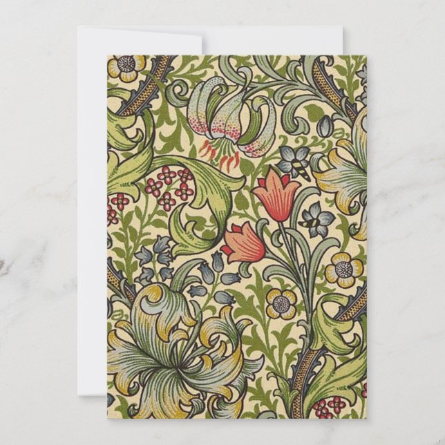 William Morris Golden Lily Restured Mönster Inbjudningar (Framsida)