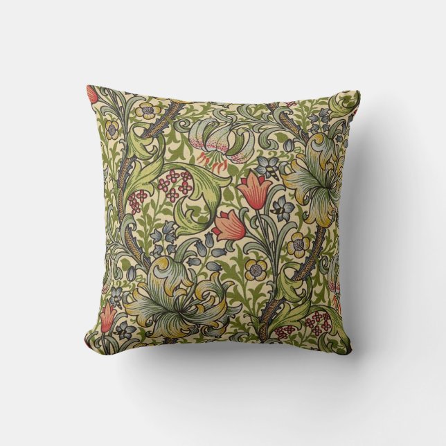 William Morris Golden Lily Restured Mönster Kudde (Framsida)