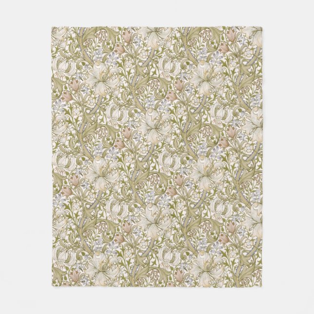 William Morris Golden Lily Trädgård Blomma Klassik Fleecefilt (Framsidan)