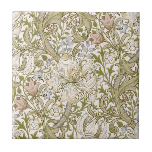William Morris Golden Lily Trädgård Blomma Klassik Kakelplatta