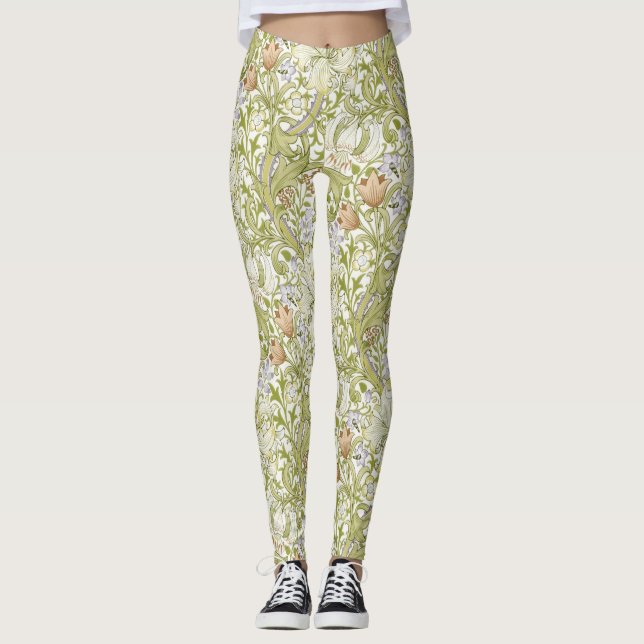 William Morris Golden Lily Trädgård Blomma Klassik Leggings (Framsida)