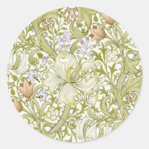 William Morris Golden Lily Trädgård Blomma Klassik Runt Klistermärke