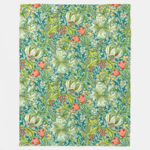 William Morris Golden Lily Vintage Blommigt Design Fleecefilt