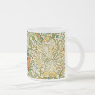 William Morris Golden Lily Vintage Pre-Raphaelite Frostad Glasmugg