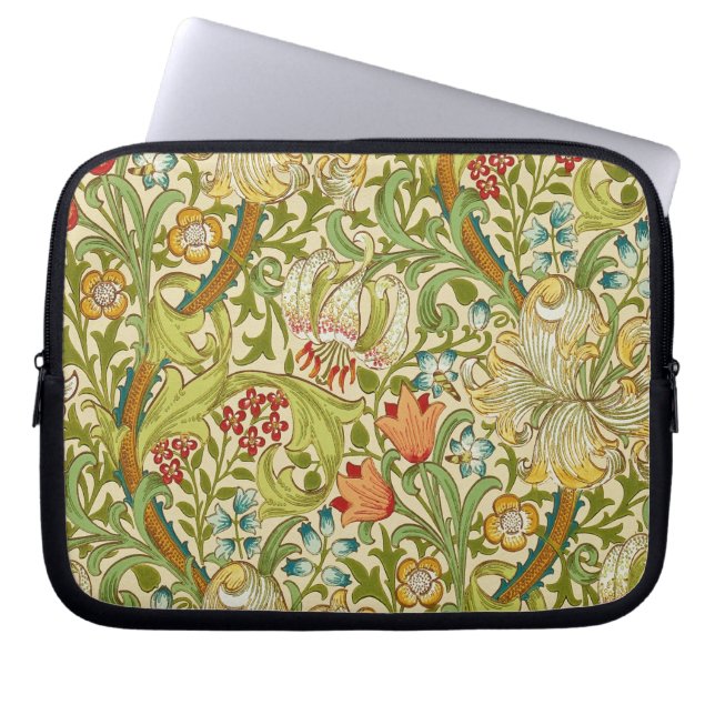 William Morris Golden Lily Vintage Pre-Raphaelite Laptop Sleeve (Framsidan)
