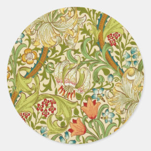 William Morris Golden Lily Vintage Pre-Raphaelite Runt Klistermärke