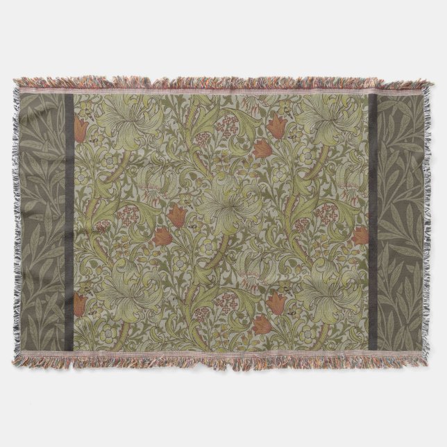 William Morris Golden Lily Willow Bough-mönster Filt (Framsidan)
