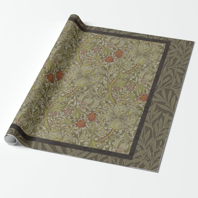 William Morris Golden Lily Willow Bough-mönster Presentpapper (Utrullad)