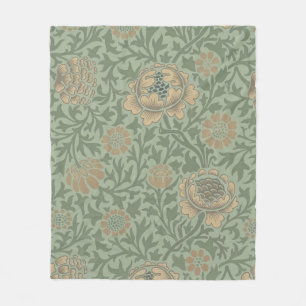 William Morris Grafton Blommönster Sälggrönt Fleecefilt