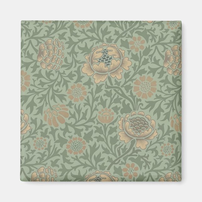 William Morris Grafton Blommönster Sälggrönt  Magnet (Framsidan)