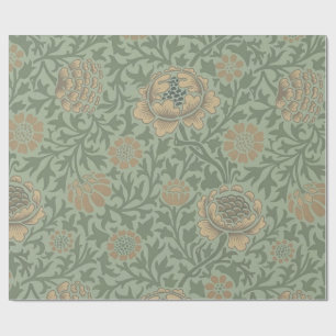 William Morris Grafton Blommönster Sälggrönt Presentpapper