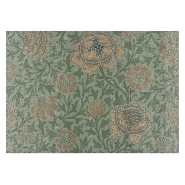 William Morris Grafton Blommönster Salvia Grön  (Framsidan)