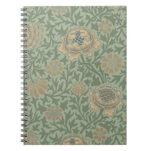William Morris Grafton Blommönster Salvia Grön Anteckningsbok