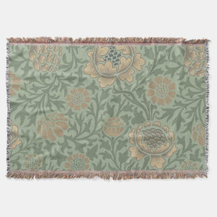 William Morris Grafton Blommönster Salvia Grön Filt