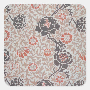 William Morris Grafton Botanic Art Design Fyrkantigt Klistermärke